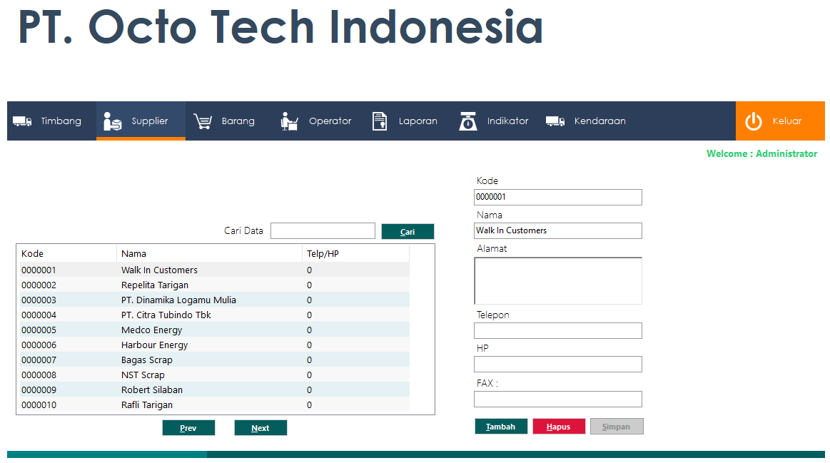 Modul Customer/Supplier